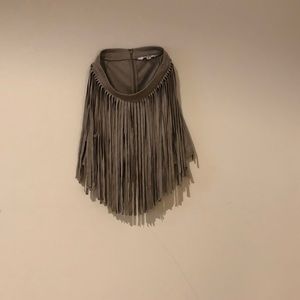 BB Dakota suede fringe mini skirt
